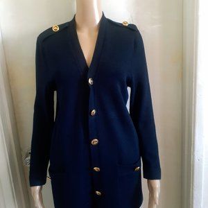 SAINT JOHN   100%  WOOL NAVY BLUE   BLAZER AND PANTS MADE IN USA  SIZE US  M